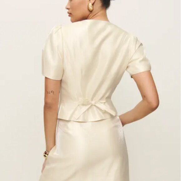 Reformation Mika Two Piece - Cream Size 4 - Picture 6 of 10